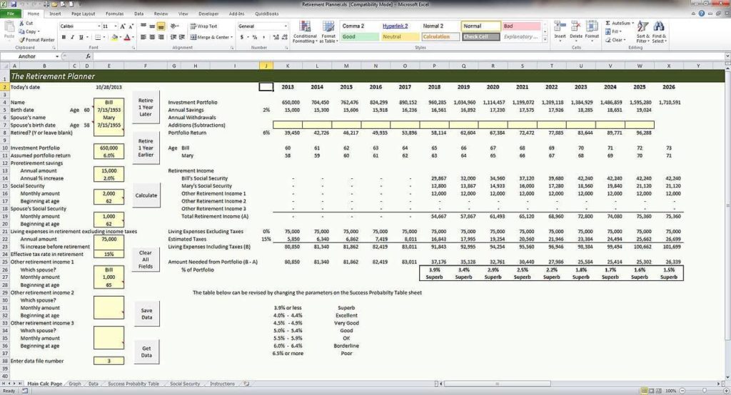 Retirement Planning Budget Spreadsheet And Retirement Planning Spreadsheet Excel