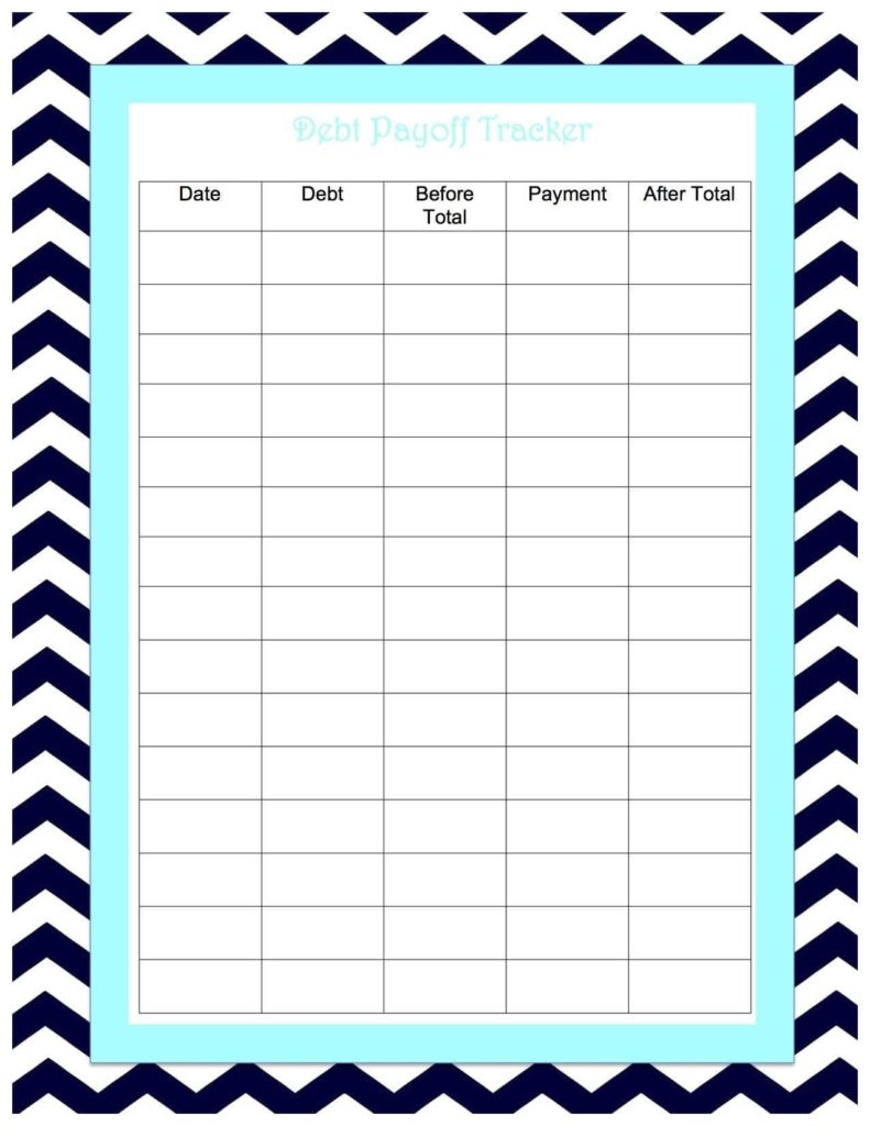 Spreadsheet For Paying Off Credit Card Debt And Debt Worksheet Printable