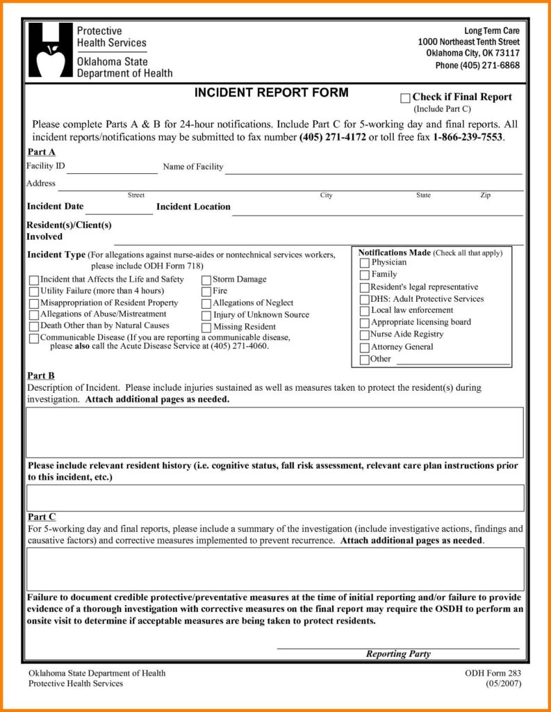 Format Of Incident Report Letter And Sample Of Security Incident Report Writing