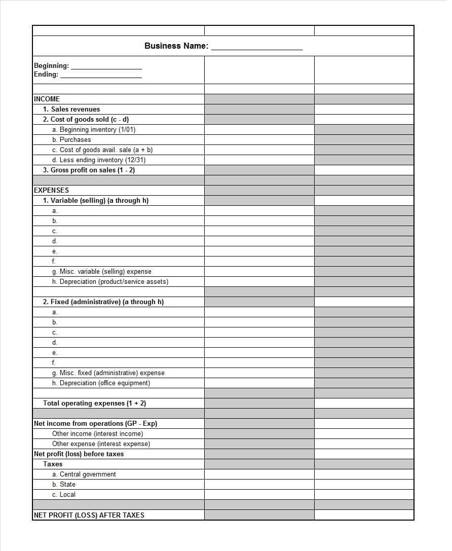 Sample Monthly Business Expense Report And Business Expense Template