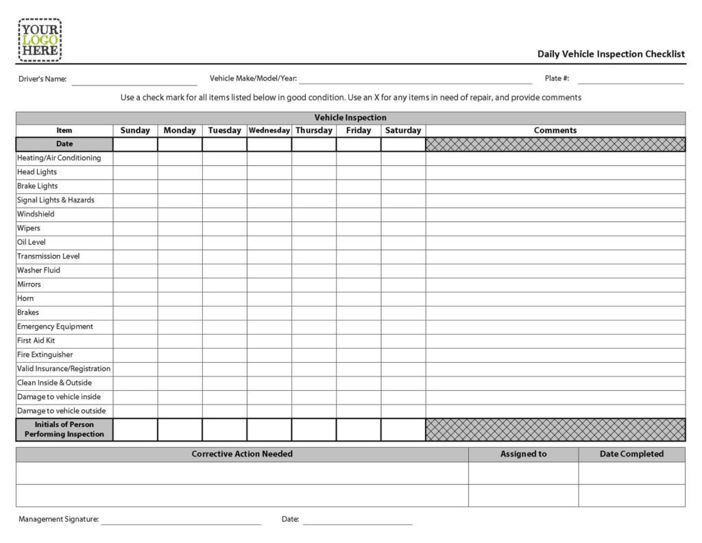 Free Driver Vehicle Inspection Report Form And Free Printable Driver Vehicle Inspection Report Form