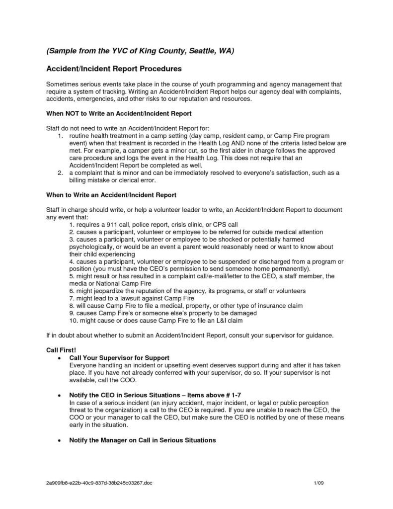 Property Management Incident Report Template And Incident Report Format For Office