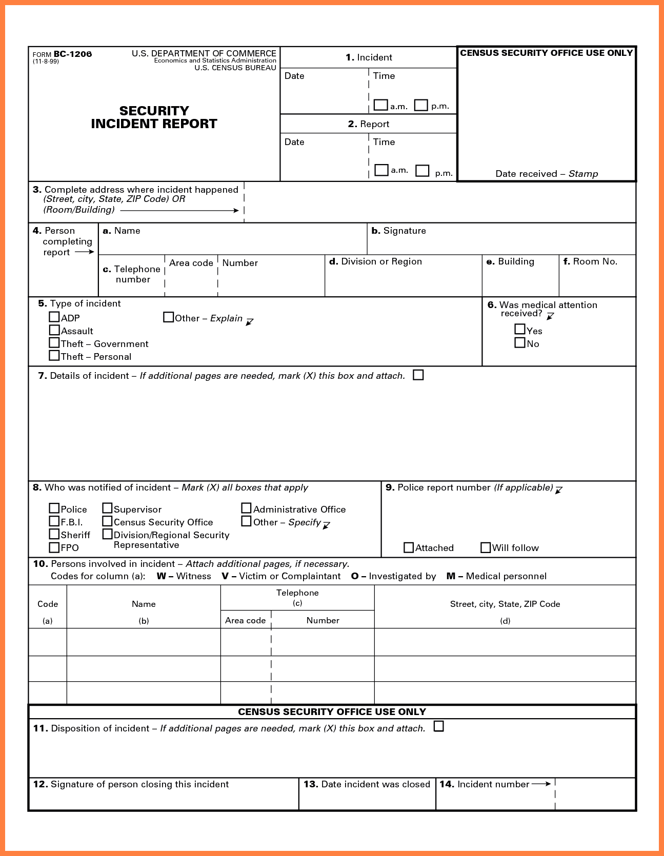 Construction Incident Report Form Pdf And Construction Incident Report Form Template