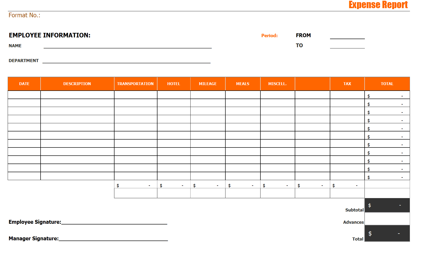 Free Household Expense Report Template And Monthly Expense Report Excel