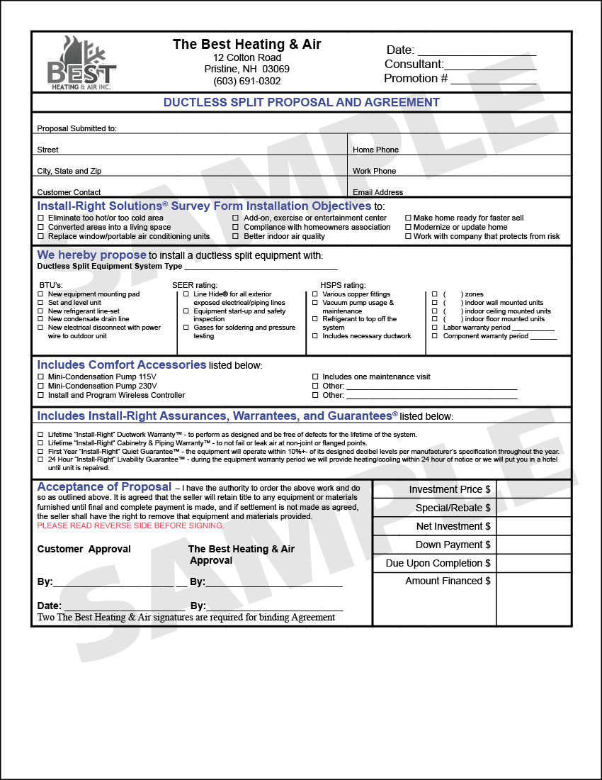 HVAC Inspection Checklist Residential And HVAC Report Sample