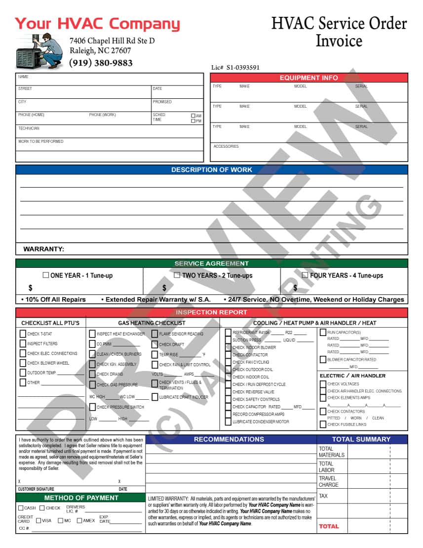 HVAC Service Report Sample And Service Report Format In Excel