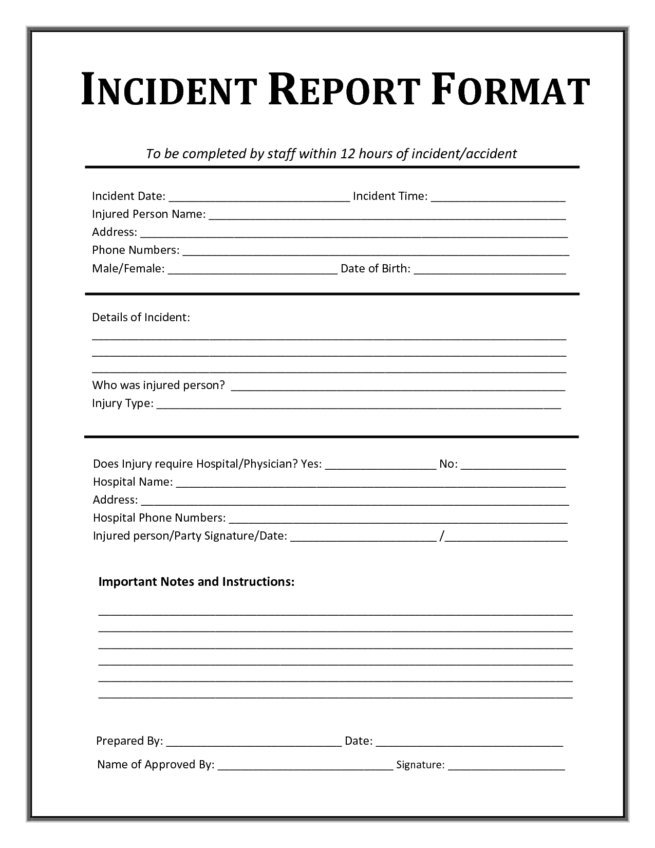 Security Incident Report Template Word And Security Incident Report Sample