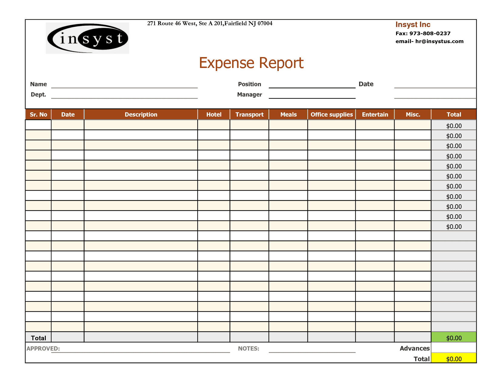 Expense Report Template Free And Expense Report Template For Home