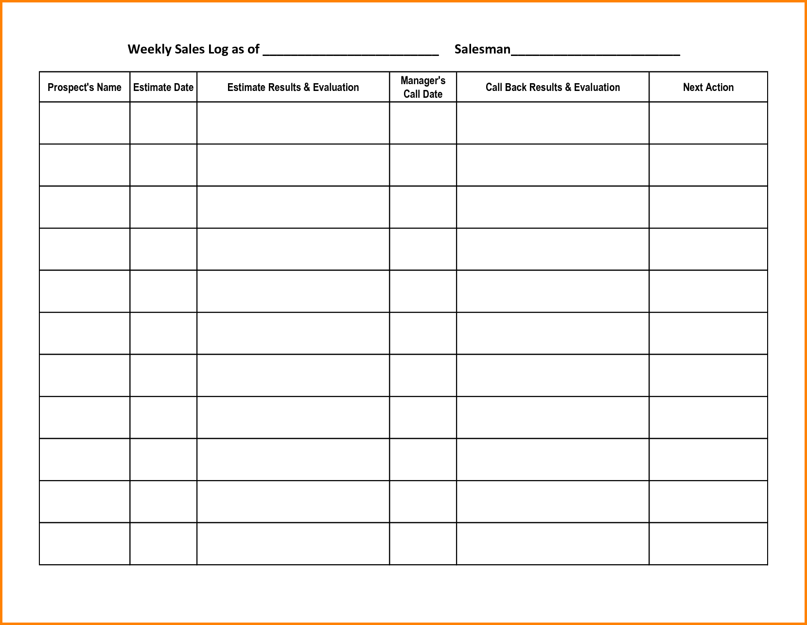 Sales Call Report Template Pdf And Sales Call Report Template For Excel Free
