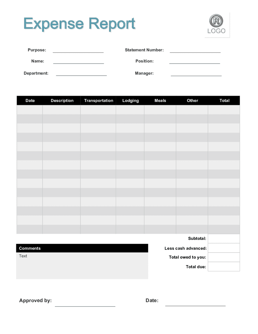 Business Expense Report Template Free And Business Trip Expense Report