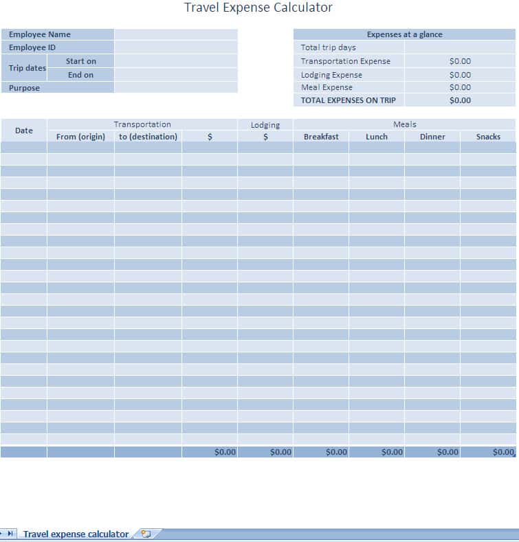 Business Expense Tracking Template Excel And Monthly Expenses Template