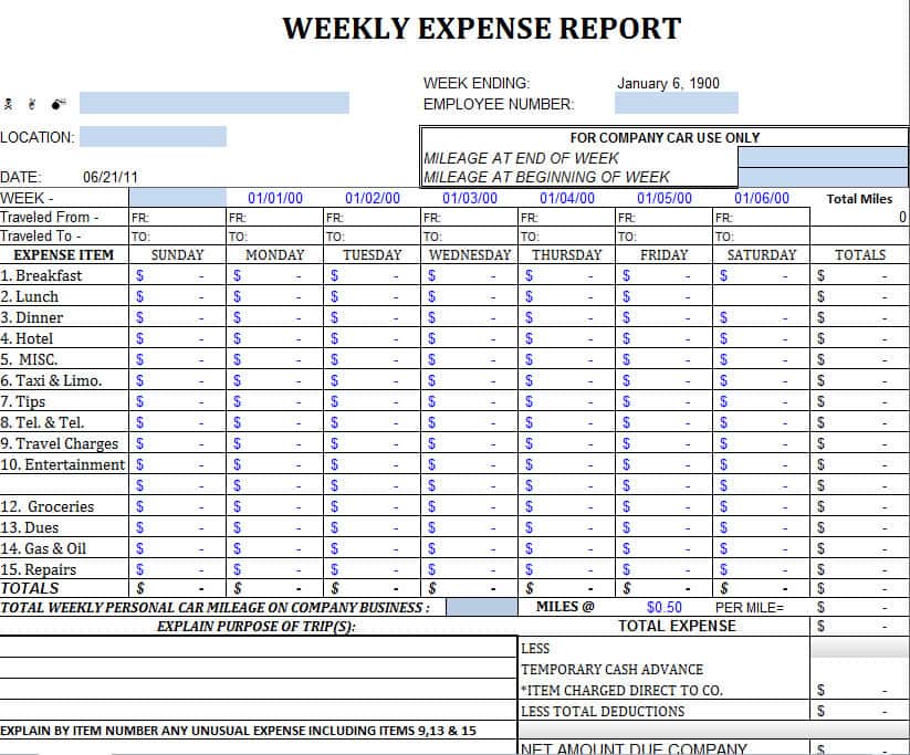 Business Travel Expense Tracker Template And Business Expense Report Template