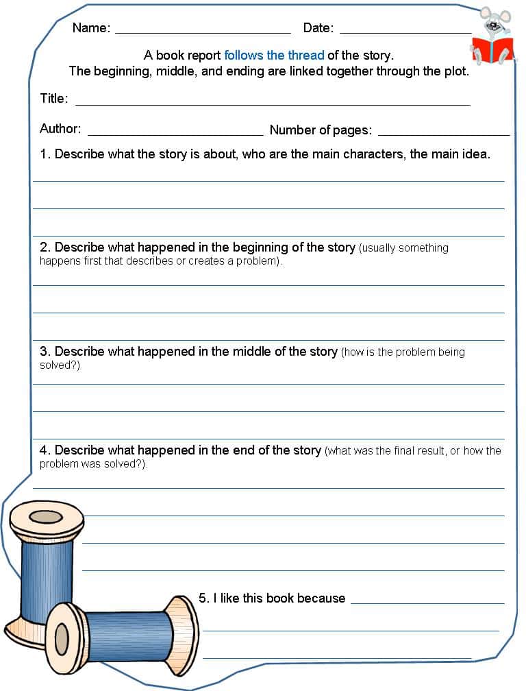 Example Of Book Report In English Short Story And Example Of Book Report In English Elementary