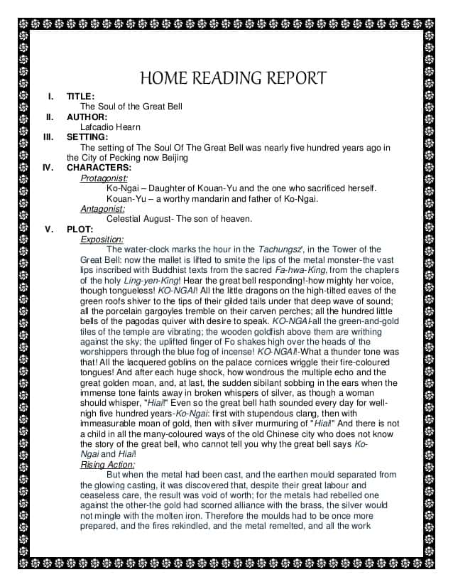 Example Of Book Report With Story And Book Report Example 6th Grade