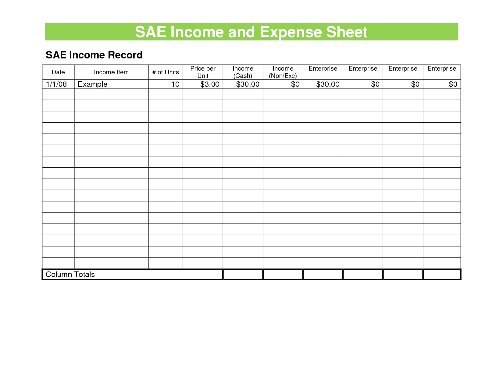 Example Of Business Income And Expense Spreadsheet And Business Budget Planning