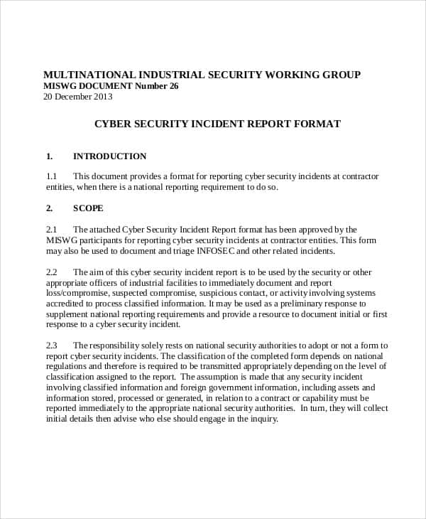 Example Of Security Guard Report Writing And Security Guard Incident Report Example