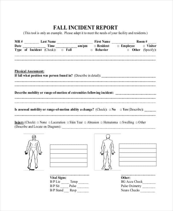 Examples Of Incident Report At School And Example Of Incident Report In Healthcare