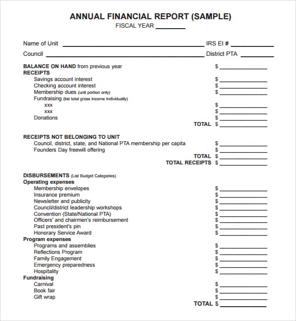 Examples Of Monthly Financial Reports And Examples Of Quarterly Financial Reports