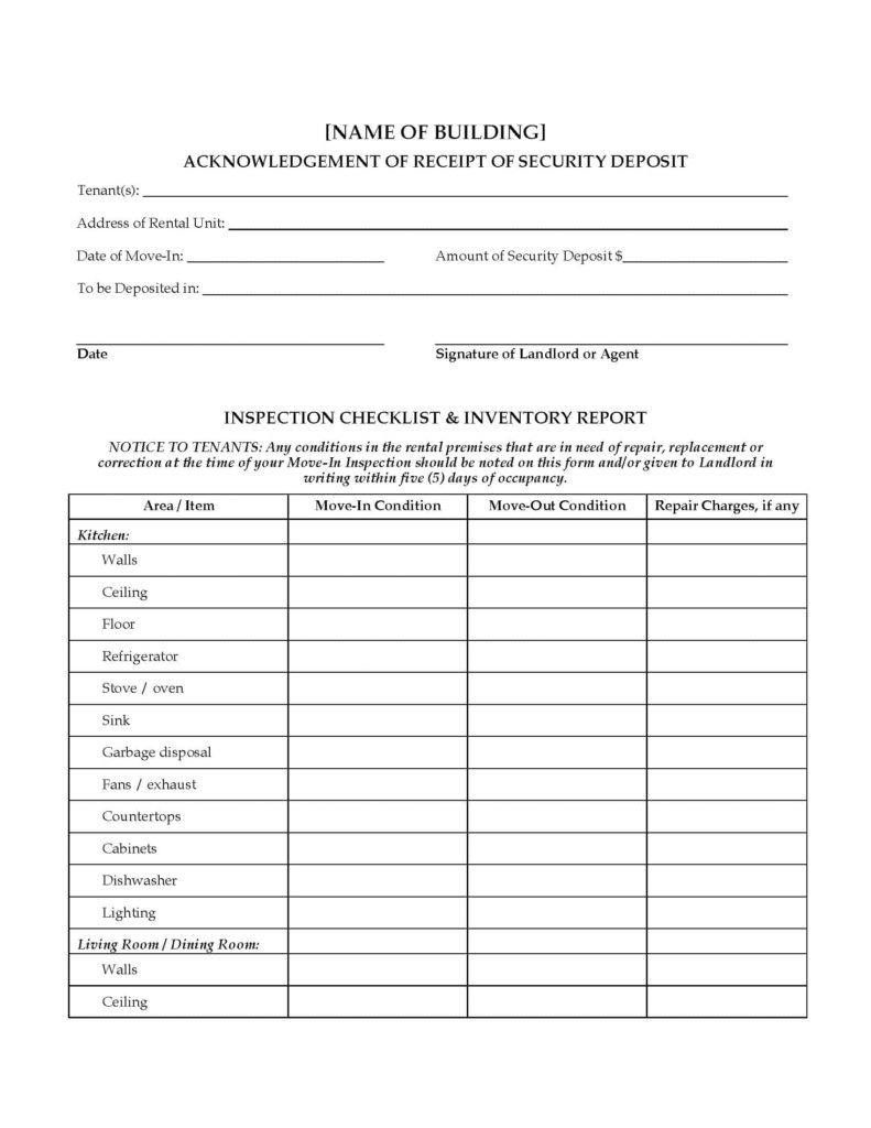 Property Inspection Report Form And Rental Property Inspection Report Template Nz