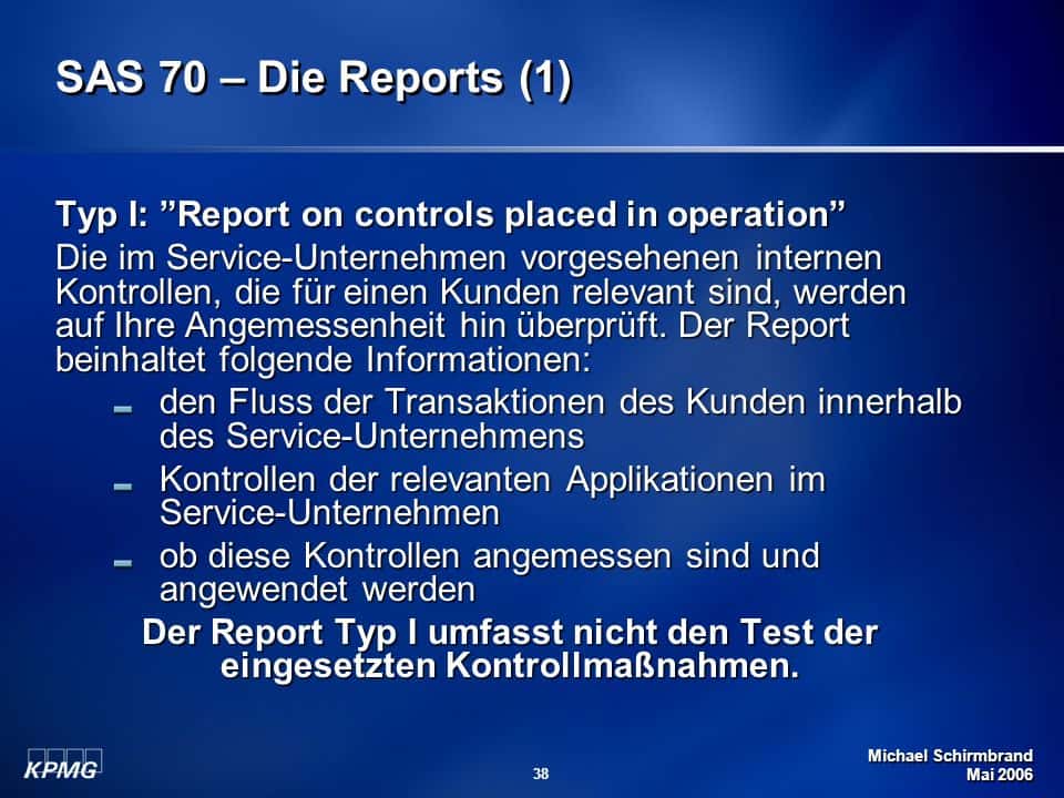 SAS 70 Audit Report Example And SAS 70 Vs Soc 1