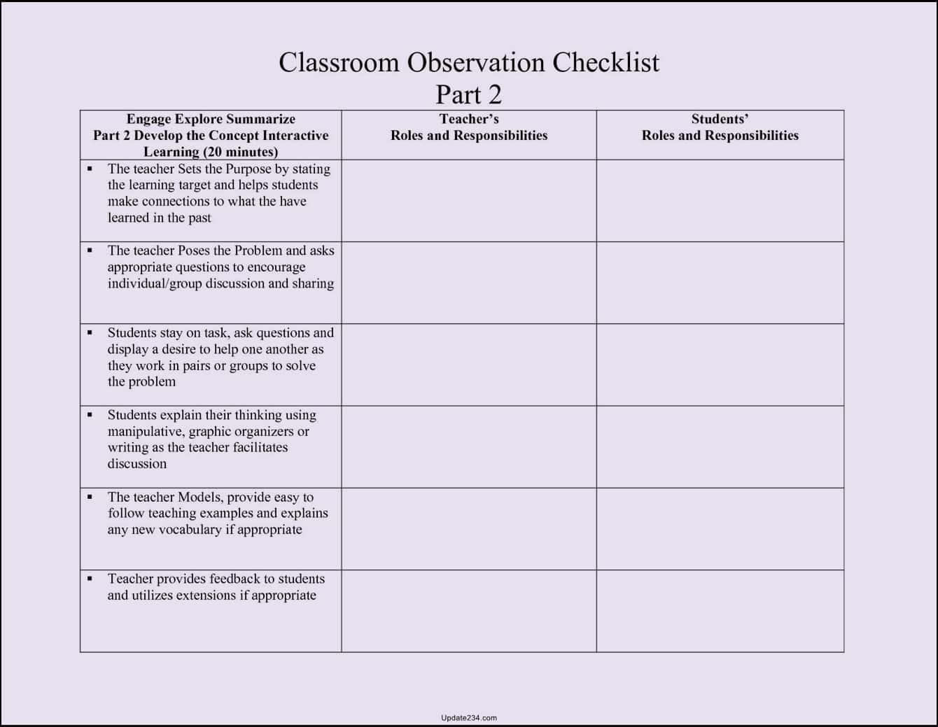 Sample Of Classroom Teacher Observation Report And Sample Report After Classroom Observation