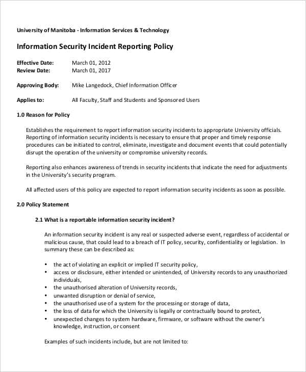 Security Guard Incident Report Template Pdf And Incident Report Writing 101