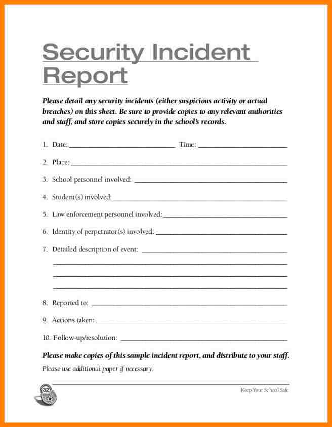 Security Guard Report Example And Security Daily Report Example