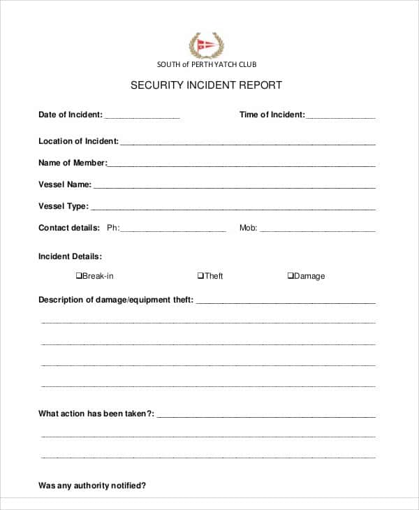 Security Guard Spot Report Example And Example Of Security Guard Report Letter