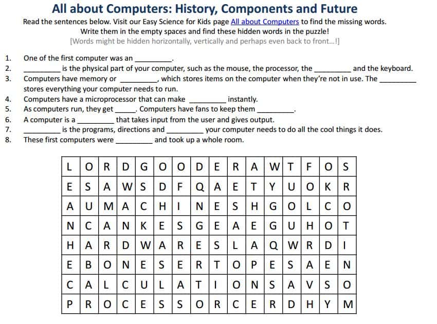 Computer Parts Worksheets And Worksheet Of Computer Of Class 1
