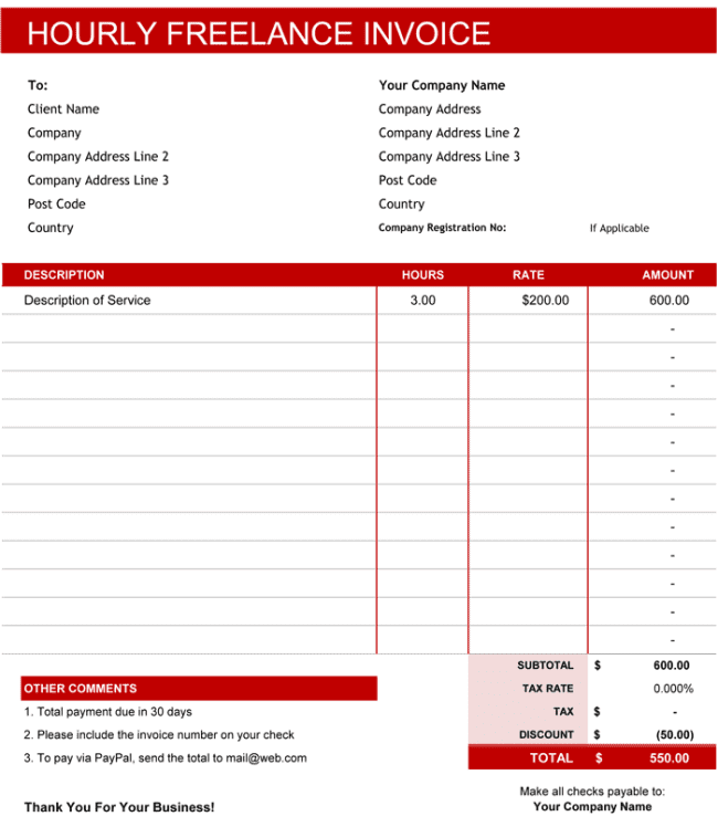 Creative Invoice Template Free Download And Graphic Designer Invoice Template Psd
