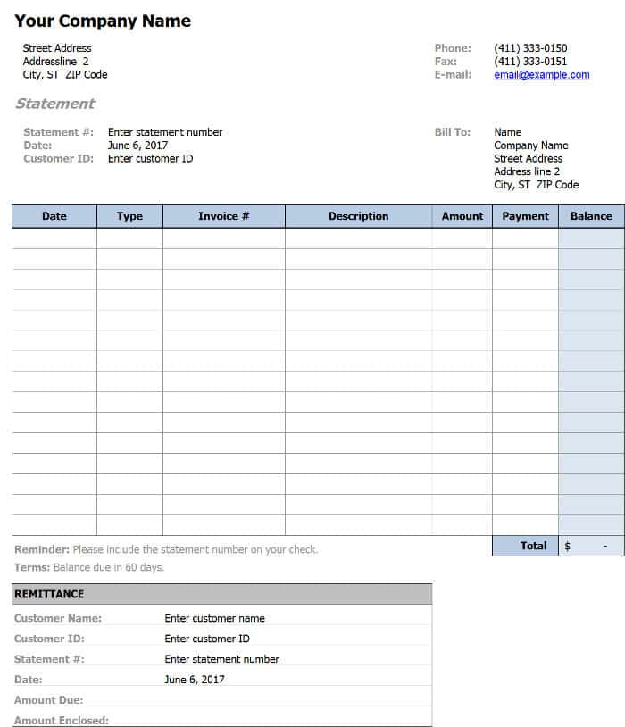 Example Of Billing Statement And Example Of Credit Card Billing Statement