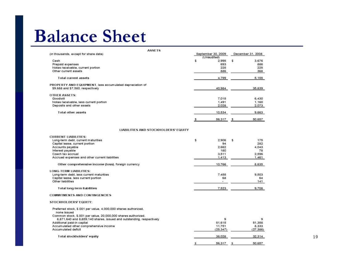Example Of Profit And Loss Statement And Balance Sheet And Monthly Profit And Loss Template