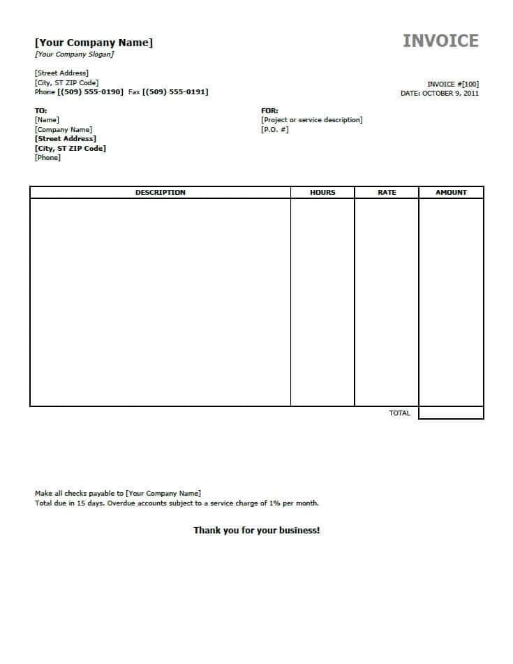 Fill In Invoice Template And Online Invoice Management System