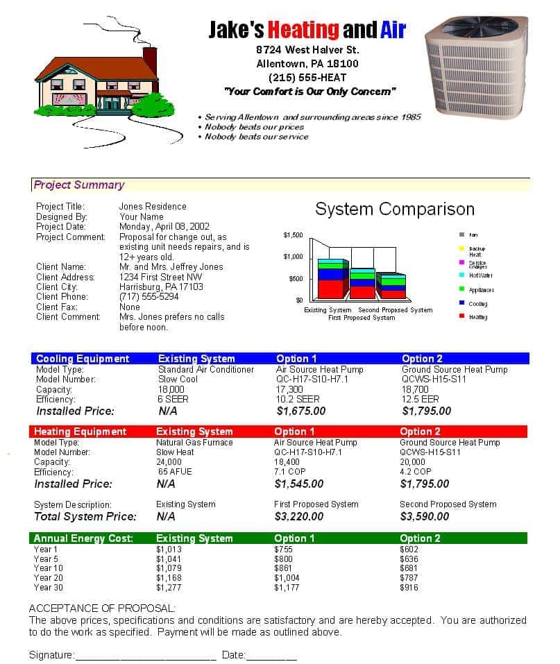 Free HVAC Work Order Template And Plumbing Estimating Excel Spreadsheet