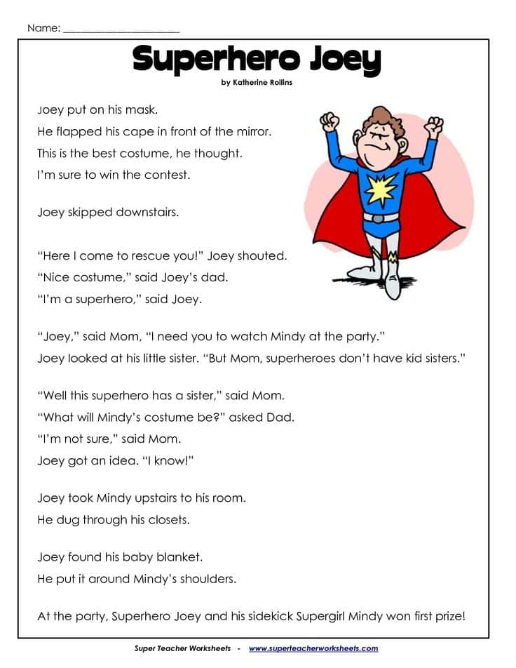 Free Printable English Comprehension Worksheets For Grade 1 And 1st Grade Reading Comprehension Worksheets Multiple Choice