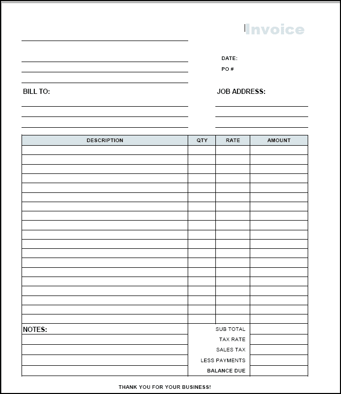 Independent Contractor Invoice Template Excel And Contractor Invoice Templates Free