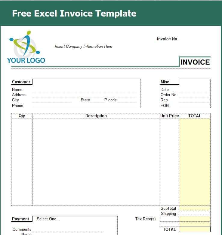 Invoice Template Free Excel Download And Invoice For Business
