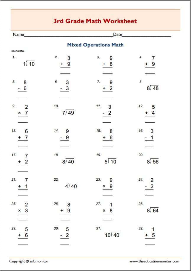 Math Worksheets For Third Grade Geometry And Third Grade Math Word Problems