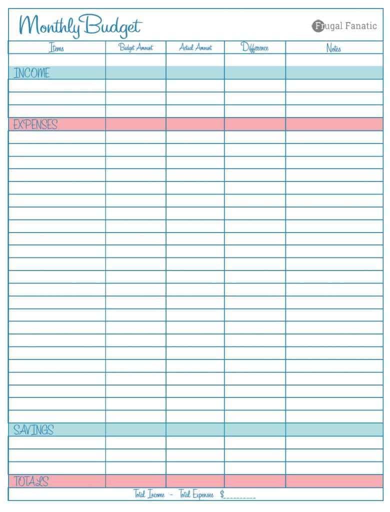Monthly Budget Spreadsheet Template For Mac And Free Printable Monthly Bill Chart