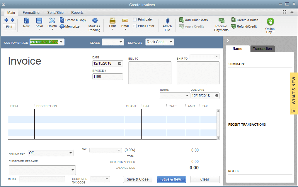 Quickbooks Invoice Template For Word And Quickbooks Invoice Template File Extension