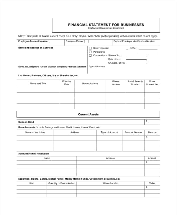 Sample Financial Statements For Small Businesses Singapore And Balance Sheet Template For Small Business Uk