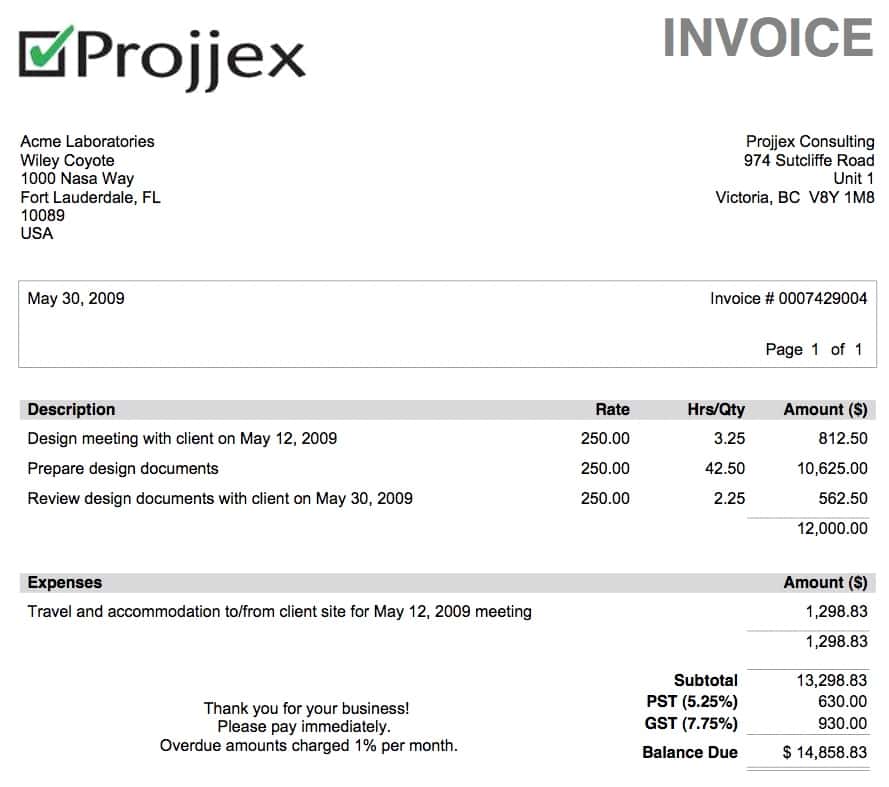 Sample Of Invoice For Services Rendered And Sample Services Invoice Template Free