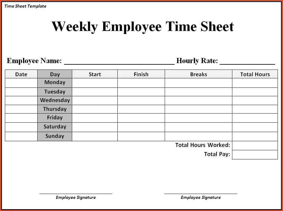 Sample Time Sheets And Sample Payroll Time Sheets
