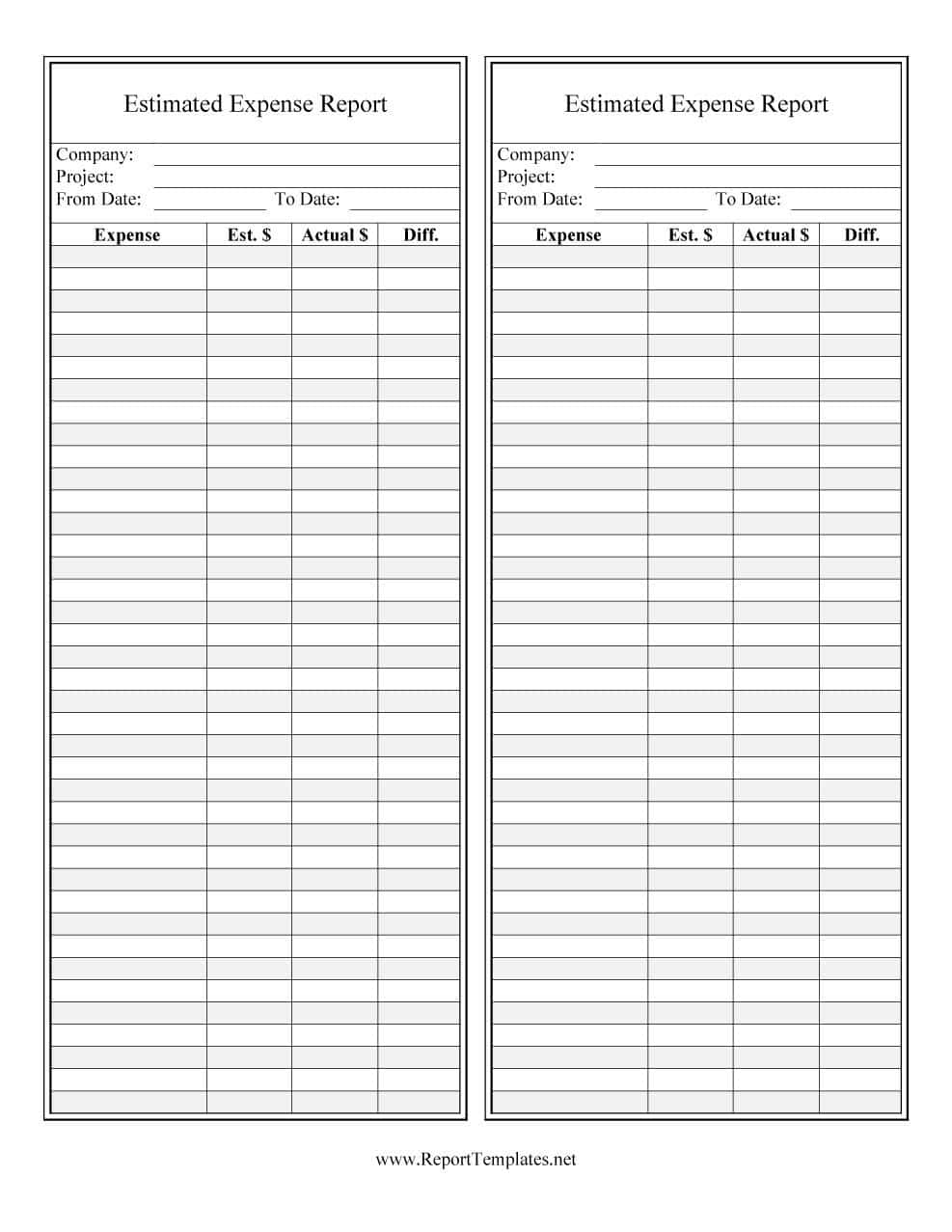 Travel Expense Report Template And Free Expense Report Template Download