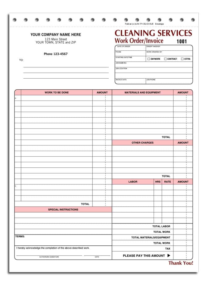 Work Invoice Template Free Download And Job Work Invoice Format In Tally