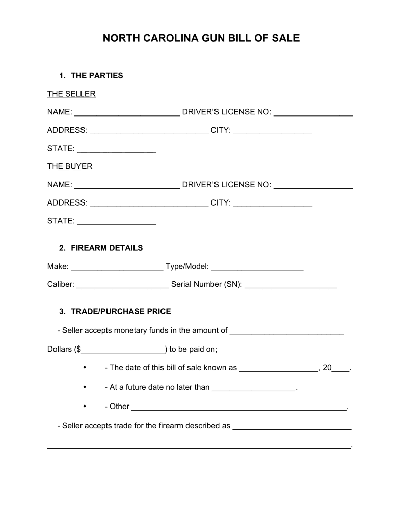 Bill Of Sale Form For Gun In Texas And Gun Bill Of Sale Template Texas