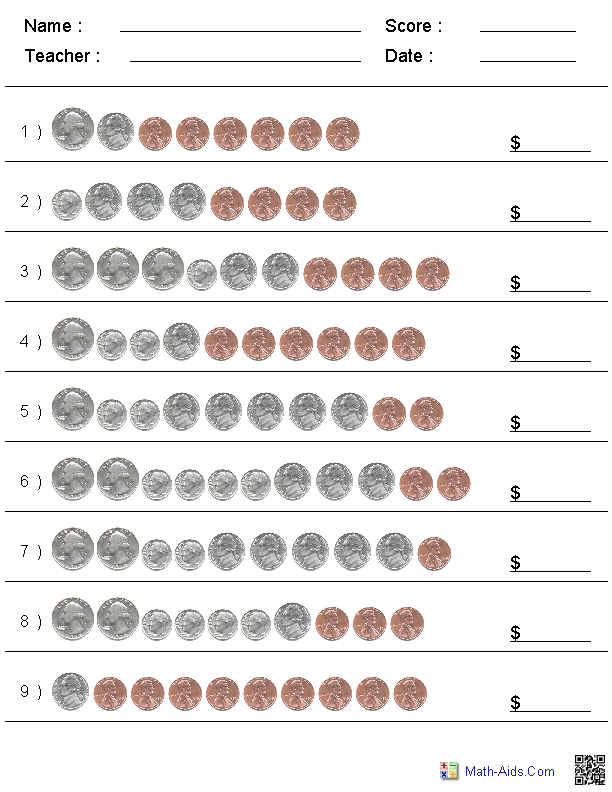 Coin Value Matching Worksheet And Discovery Coin Value