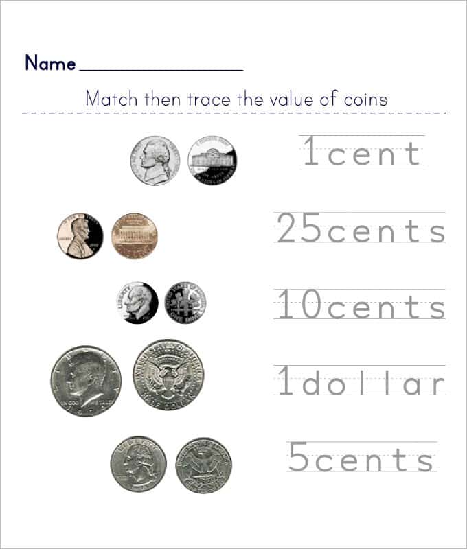 Coin Value Printable Worksheets And Coin Worksheets Kindergarten