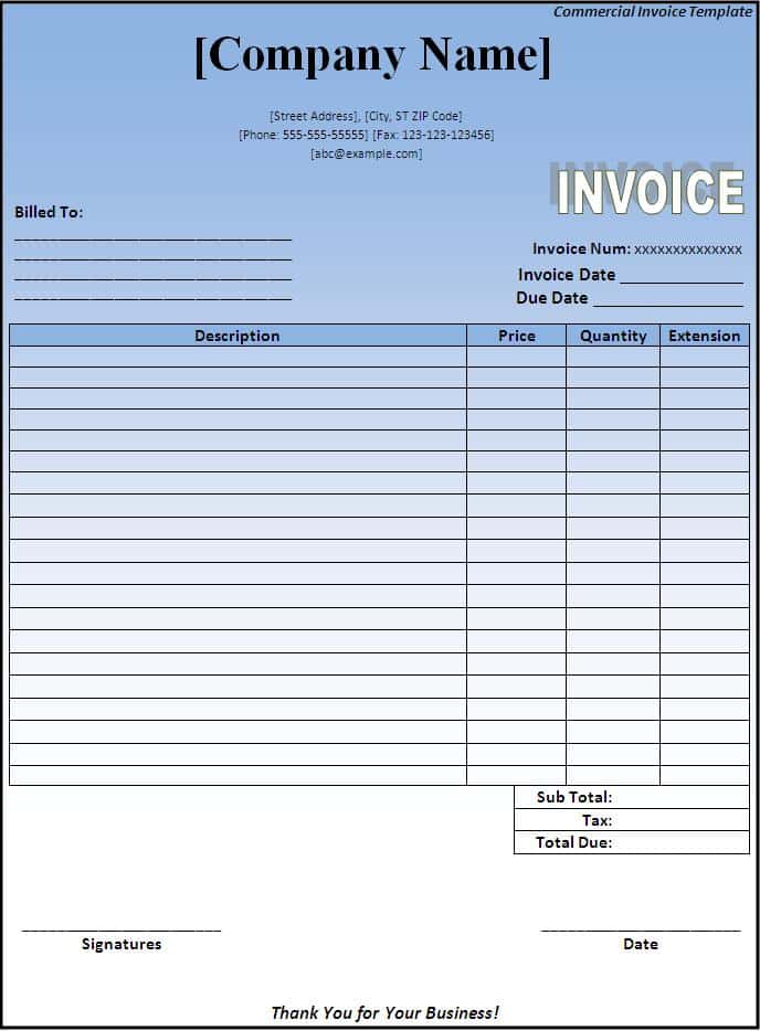 Downloadable Invoice Template And Downloadable Receipt Template
