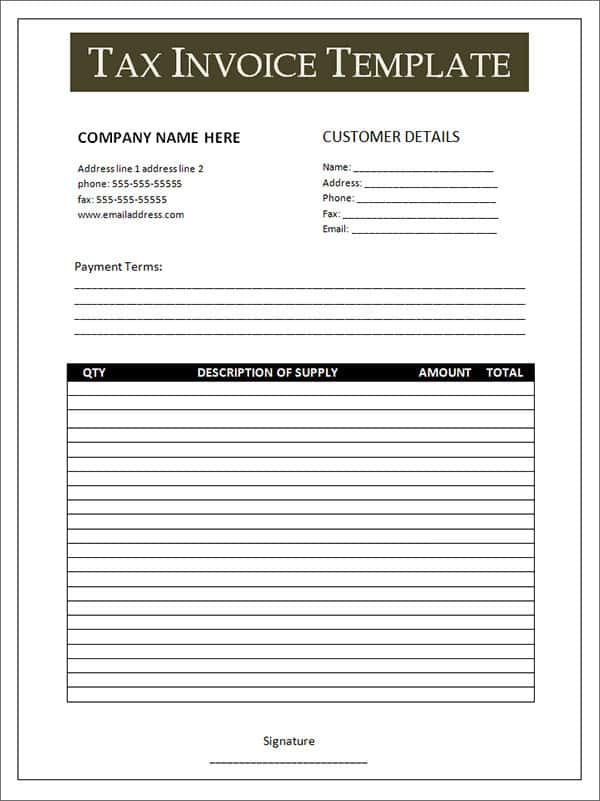 Downloadable Invoice Template Free And Downloadable Receipt Template Free